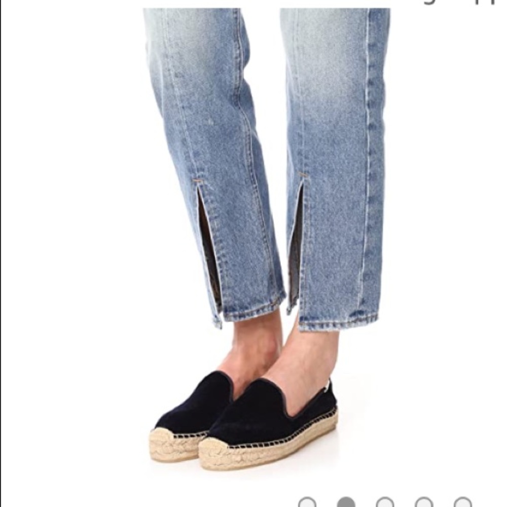 Soludos  velvet deep navy/ black espadrilles